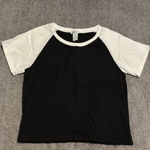 NWT Black Baseball Style Baby Tee